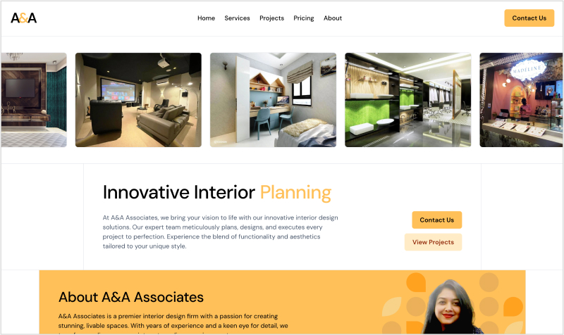 Image of A&A Associates Website